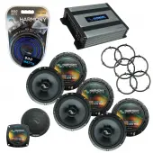 Compatible with Volkswagen Jetta 98-99 Speakers Replacement Harmony (3) C65 C4 & Harmony HA-A400.4 Amp