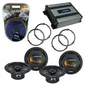 Compatible with Volkswagen Jetta 99-05 OEM Speaker Replacement Harmony (2) R65 & Harmony HA-A400.4 Amp