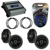 Compatible with Volkswagen Jetta 99-05 Speaker Replacement Kicker (2) DSC65 & Harmony HA-A400.4 Amp