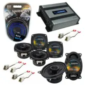 Compatible with Volkswagen Passat 90-97 OEM Speaker Replacement Harmony (2) R4 R46 & Harmony HA-A400.4 Amp
