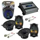 Compatible with Volkswagen Quantum 82-88 OEM Speaker Replacement Harmony (2) R46 & Harmony HA-A400.4 Amp