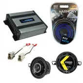 Compatible with Volkswagen Rabbit 1980-1984 Speaker Replacement Kicker DSC35 & Harmony HA-A400.4 Amp