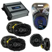 Compatible with Volkswagen Routan 09-13 Speaker Replacement Kicker (2) DSC693 DSC5 & Harmony HA-A400.4 Amp
