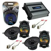 Compatible with Volkswagen Scirocco 81-87 OEM Speaker Replacement Harmony (2) R46 & Harmony HA-A400.4 Amp