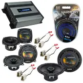 Compatible with Volkswagen Euro Van 93-99 OEM Speaker Replacement Harmony Speakers & Harmony HA-A400.4 Amp