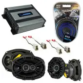 Compatible with Volkswagen Vanagon 86-92 Speaker Replacement Kicker DSC4 DSC693 & Harmony HA-A400.4 Amp