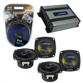 Compatible with Volvo 240 Series 1986-1989 OEM Speaker Replacement Harmony (2) R4 & Harmony HA-A400.4 Amp