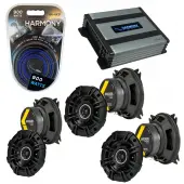 Compatible with Volvo 240 Series 1990-1993 Speaker Replacement Kicker (3) DSC4 & Harmony HA-A400.4 Amp