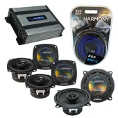 Compatible with Volvo 740 Series 85-92 OEM Speaker Replacement Harmony (2) R4 R5 & Harmony HA-A400.4 Amp