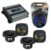 Compatible with Volvo 760 Series 1985-1992 OEM Speaker Replacement Harmony (2) R4 & Harmony HA-A400.4 Amp