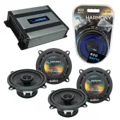 Compatible with Volvo 850 Series 1993-1997 OEM Speaker Replacement Harmony (2) R5 & Harmony HA-A400.4 Amp