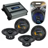 Compatible with Volvo S40 2005-2008 Factory Speaker Replacement Harmony (2) R65 & Harmony HA-A400.4 Amp
