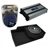 Compatible with 1988-1998 Chevy CK Silverado Extended Truck Alpine SWT-10S2 Single 10 Sub Box Enclosure with Harmony HA-A800.1 Amplifier & 4GA Amp Kit