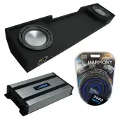 Compatible with 1988-1998 GMC Sierra Extended Cab Truck Harmony A122 Dual 12" Sub Box & Harmony HA-A800.1 Amp
