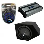 Compatible with 1993-2002 Pontiac Firebird Coupe Passenger Side 10" Alpine SWT-10S2 Sub Box Enclosure with Harmony HA-A800.1 Amplifier & 4GA Amp Kit