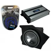 Compatible with 1993-2002 Pontiac Firebird Coupe Driver Side 10" Alpine SWT-10S2 Sub Box Enclosure with Harmony HA-A800.1 Amplifier & 4GA Amp Kit