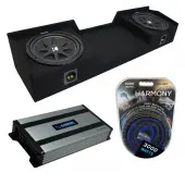 Compatible with 1999-2006 GMC Sierra Extended Cab Truck Kicker Comp C10 Dual 10" Sub Box Enclosure & Harmony HA-A800.1 Amp