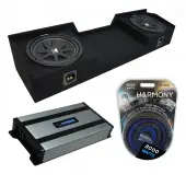 Compatible with 1999-2006 GMC Sierra Extended Cab Truck Kicker Comp C12 Dual 12" Sub Box Enclosure & Harmony HA-A800.1 Amp