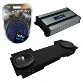 Compatible with 2002-2013 Cadillac Escalade EXT Underseat Alpine SWT-10S4 Dual 10 Sub Box Enclosure with Harmony HA-A800.1 Amplifier & 4GA Amp Kit