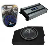 Compatible with 2002-2018 Dodge Ram Quad / Crew Truck Alpine SWT-10S2 Single 10" Sub Box Enclosure with Harmony HA-A800.1 Amplifier & 4GA Amp Kit