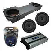 Compatible with 2002-2013 Cadillac Escalade EXT Underseat Kicker CompVT CVT12 Dual 12 Rhino Coated Sub Box Enclosure & Harmony HA-A800.1 Amp
