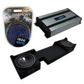 Compatible with 2004-2006 Ford F-150 Super Crew Truck Alpine SWT-10S4 Dual 10" Sub Box Enclosure with Harmony HA-A800.1 Amplifier & 4GA Amp Kit