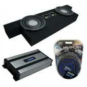 Compatible with 2004-2014 GMC Canyon Crew Cab Truck Harmony F104 Dual 10" Sub Box & Harmony HA-A800.1 Amp