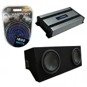 Compatible with 2005-2014 Ford Mustang Coupe Alpine Type S S-W10D2 Dual 10" Custom Sub Box Enclosure with Harmony HA-A800.1 Amplifier & 4GA Amp Kit