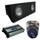 Compatible with 2005-2014 Ford Mustang Coupe Harmony A122 Dual 12" Custom Sub Box & Harmony HA-A800.1 Amp