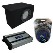 Compatible with 2005-2014 Ford Mustang Coupe Harmony Audio A102 Single 10" Sub Box & Harmony HA-A800.1 Amp