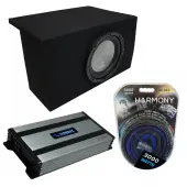 Compatible with 2005-2014 Ford Mustang Coupe Harmony Audio A122 Single 12" Sub Box & Harmony HA-A800.1 Amp