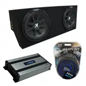 Compatible with 2005-2014 Ford Mustang Coupe Kicker Comp C12 Dual 12" Custom Sub Box Enclosure & Harmony HA-A800.1 Amp