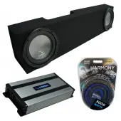 Compatible with 2006-2018 Dodge Ram Mega Cab Harmony A102 Dual 10" Sub Box & Harmony HA-A800.1 Amp