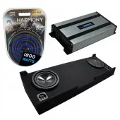 Compatible with 2007-2013 Chevy Silverado Crew Cab Truck Alpine SWT-10S4 Dual 10" Sub Box Enclosure with Harmony HA-A800.1 Amplifier & 4GA Amp Kit