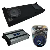 Compatible with 2007-2013 Chevy Silverado Crew Cab Truck Kicker CompVT CVT10 Dual 10" Sub Box Enclosure & Harmony HA-A800.1 Amp