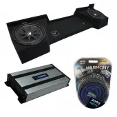 Compatible with 2007-2013 Chevy Silverado Extended Cab Truck Kicker Comp C10 Dual 10" Sub Box Enclosure & Harmony HA-A800.1 Amp