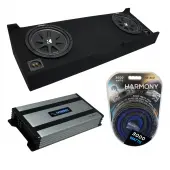 Compatible with 2007-2013 GMC Sierra Crew Cab Truck Kicker Comp C12 Dual 12" Sub Box Enclosure & Harmony HA-A800.1 Amp