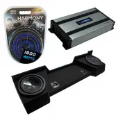 Compatible with 2007-2013 GMC Sierra Extended Cab Truck Alpine SWT-10S4 Dual 10" Sub Box Enclosure with Harmony HA-A800.1 Amplifier & 4GA Amp Kit