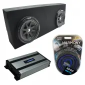 Compatible with 2007-2013 Toyota Tundra Crew Max Kicker Comp C10 Dual 10" Custom Sub Box Harmony HA-A800.1 Amp