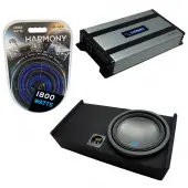 Compatible with 2009-2020 Ford F-150 Super Cab Truck Alpine Type S S-W12D4 Single 12" Sub Box Enclosure with Harmony HA-A800.1 Amplifier & 4GA Amp Kit