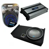 Compatible with 2009-2020 Ford F-150 Super Crew Truck Alpine Type S S-W12D4 Single 12" Sub Box Enclosure with Harmony HA-A800.1 Amplifier & 4GA Amp Kit