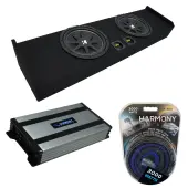 Compatible with 2015 - 2025 Ford F-150 Super Crew Truck Kicker Comp C12 Dual 12" Sub Box Enclosure & Harmony HA-A800.1 Amp