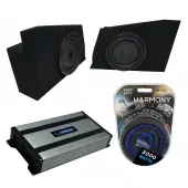 Compatible with 2010-2015 Chevy Camaro Coupe Rear Side Kicker CompVT CVT10 Dual 10" Sub Box Enclosure & Harmony HA-A800.1 Amp