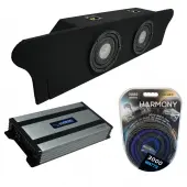 Compatible with 2010-2015 Chevy Camaro Coupe Trunk Harmony F104 Dual 10" Sub Box & Harmony HA-A800.1 Amp