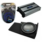 Compatible with 2014 - 2018 GMC Sierra Double Cab Alpine Type S S-W12D4 Single 12 Sub Box  with Harmony HA-A800.1 Amplifier & 4GA Amp Kit