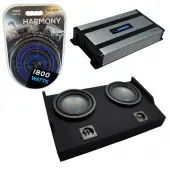 Compatible with 2015 - UP Ford F150 Super Cab Alpine Type S S-W10D2 Dual 10 Custom Sub Box with Harmony HA-A800.1 Amplifier & 4GA Amp Kit