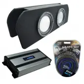Compatible with 2015 - 2023 Ford Mustang Coupe Harmony HA-A122 Dual 12" Custom Sub Box Harmony HA-A800.1 Amp