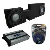 Compatible with 2017-UP Ford F-250 Super Crew Cab Truck Dual 12" Harmony HA-F124 Sub Box Harmony HA-A800.1 Amp