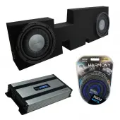 Compatible with 2017-UP Ford F-350 Super Crew Cab Truck Dual 12" Harmony HA-F124 Sub Box Harmony HA-A800.1 Amp