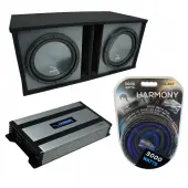 Universal Car Stereo Paintable Ported Dual 12" Harmony A122 Sub Box & Harmony HA-A800.1